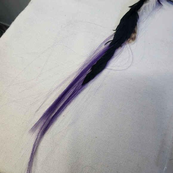 5 Feather Hair Extensions Color Strips Highlights Clip In Feathers - Picture 8 of 9